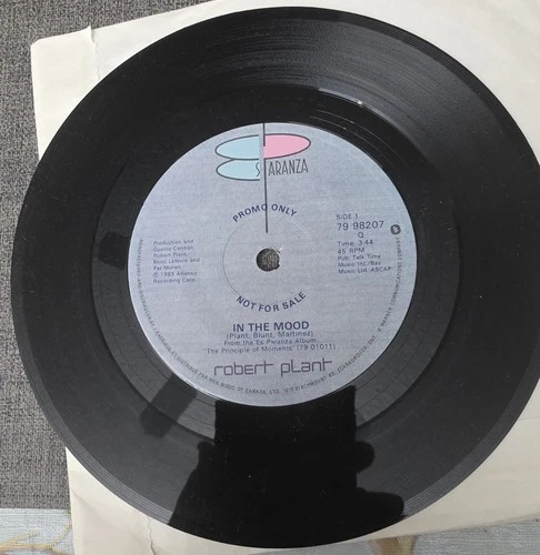 Robert Plant (Led Zeppelin) Canadian 45rpm Promo- In The Mood. EX