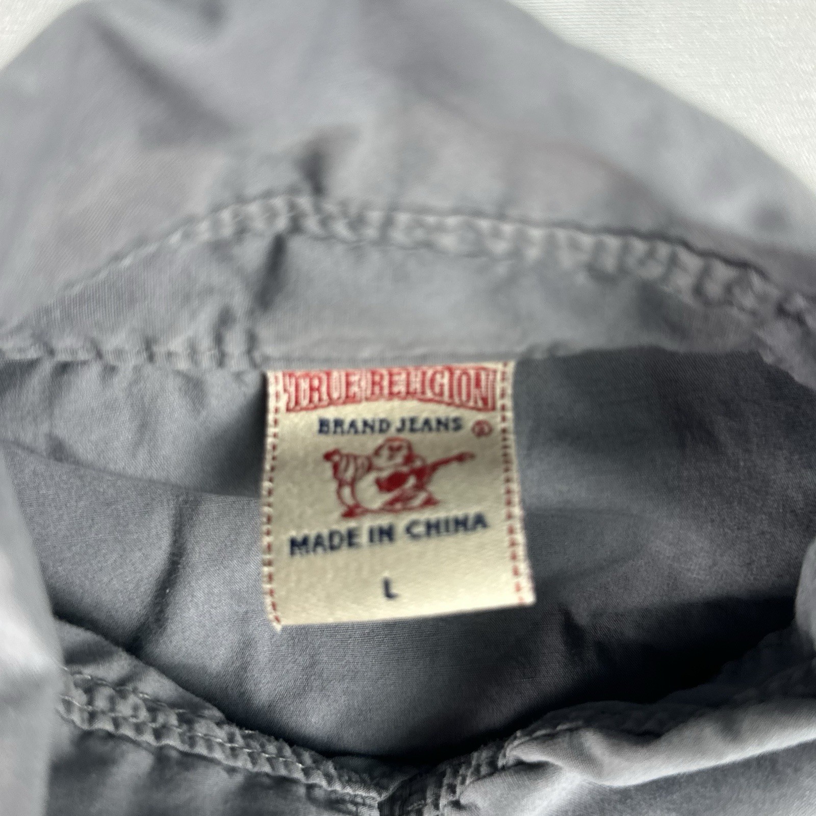 True Religion Western Men's Shirt L Gray Pearl Snap Cowboy Rodeo Cotton thumbnail 3