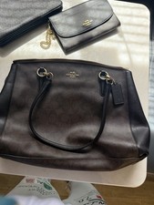 Coach Brown Medium Shoulder Bag Zip Closure D...