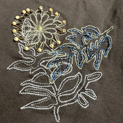 Y2K Presse Brown Beaded Cami Top S M Boho Fairycore Whimsigoth Floral Ethereal - Picture 8 of 14