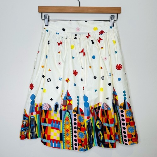 ModCloth Style Study Its A Small World Skirt Size Medium Cotton A-Line Retro - Picture 8 of 16