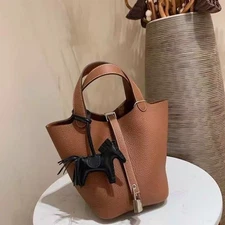 Fashion Leather Handmade Horse Handbag Keychain Charm Pendant Bag Accessories