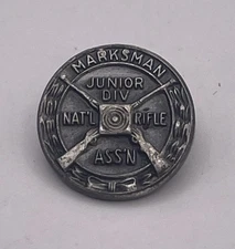 Vtg NRA NATIONAL RIFLE ASSOCIATION Pin Pinback Pro Marksman Jr Div Rifles Target