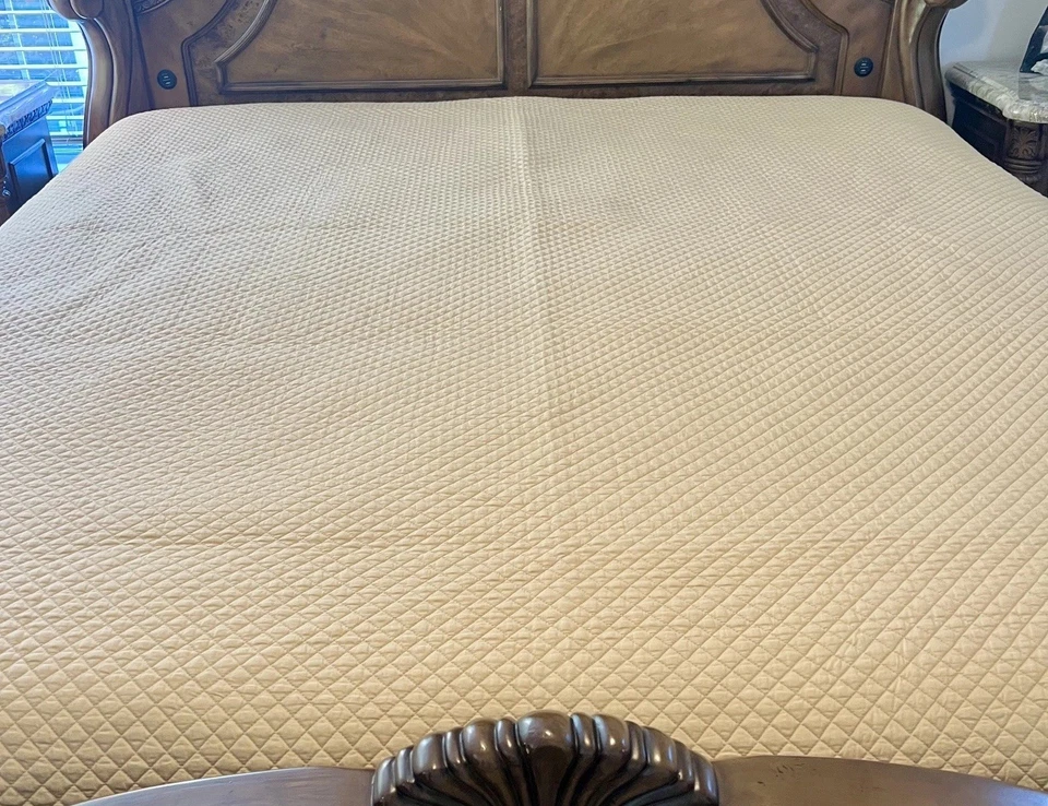 "Colcha acolchada Ralph Lauren Wyatt Queen 92""x92"" marrón topo y 2 fundas en euros" Foto 2 de 4