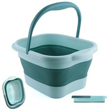 Collapsible Foot Bath Basin with Handles and Massage Nodes for Home Spa