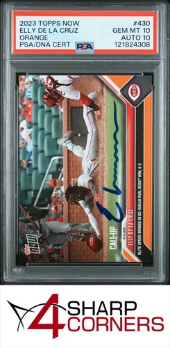 2023 TOPPS NOW ORANGE #430 ELLY DE LA CRUZ RC #/5 POP 1 PSA 10 DNA AUTO 10