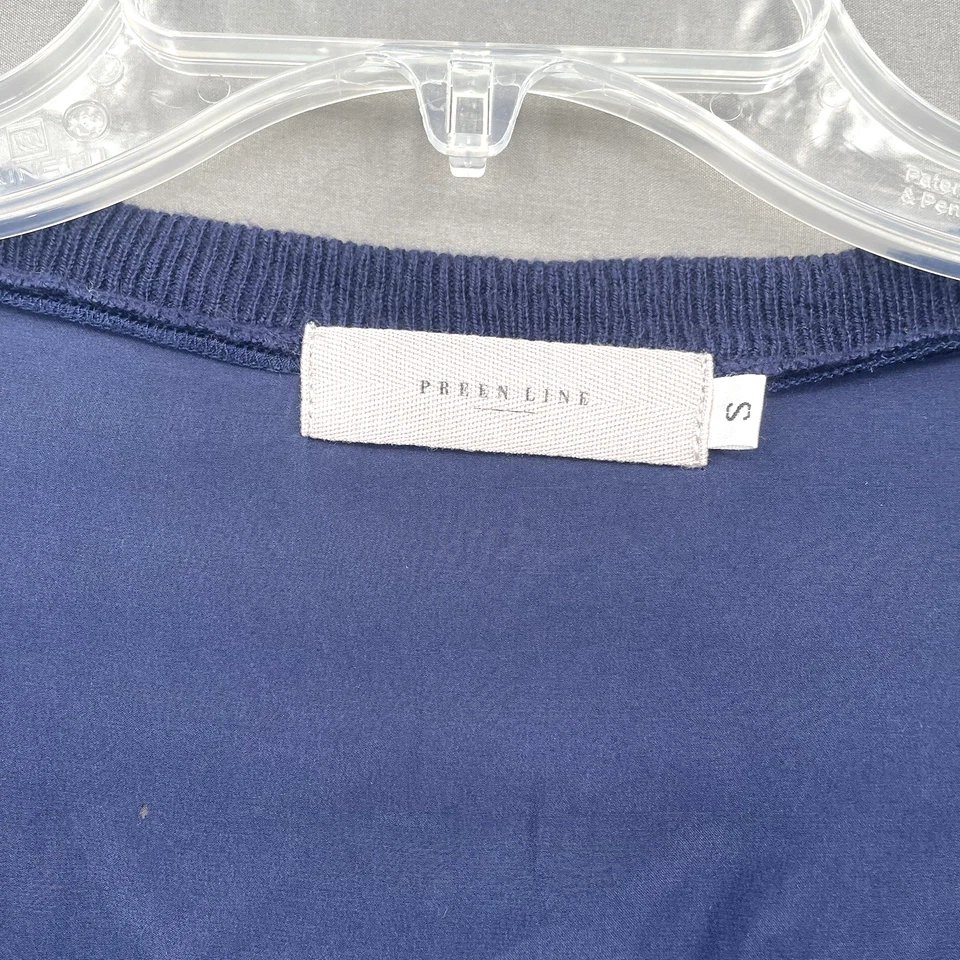 Top túnica Preen Line talla S seda cachemir viscosa azul manga corta ligero Foto 3 de 4