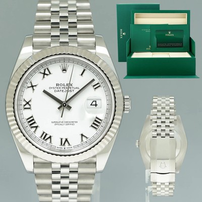 2025 NEW PAPERS Rolex DateJust 126334 White Roman Jubilee White Gold 41mm Watch