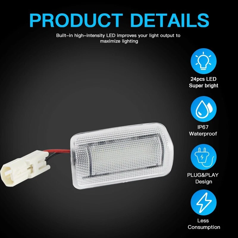 2x Full LED Side Door Courtesy Lights For 2001-20 Lexus RC200T RX300 RC350 RC-F - Image 2 of 4