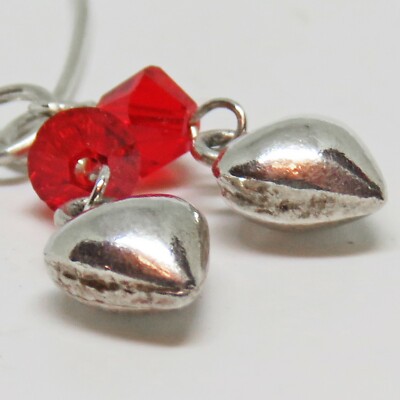 Gemshadow Orecchini A Cuore Doppio In Argento Sterling 925 Con Zirconi Rossi E Bianchi - Regalo San Valentino