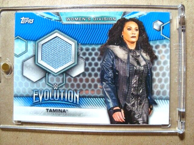 2019 Tamina Topps Blue WWE Evolution Event-Used Mat Relic /25 MINT    