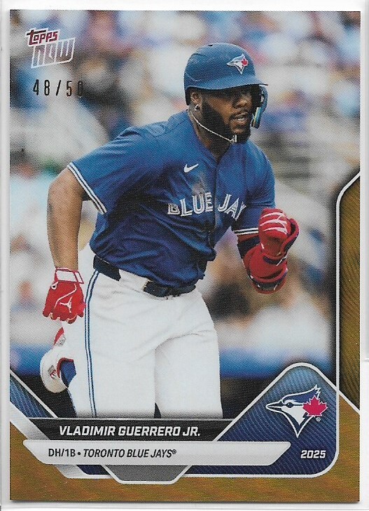 2025 Topps Now Vladimir Guerrero Jr. #OD-41 Opening Day Gold #'d /50 Blue Jays
