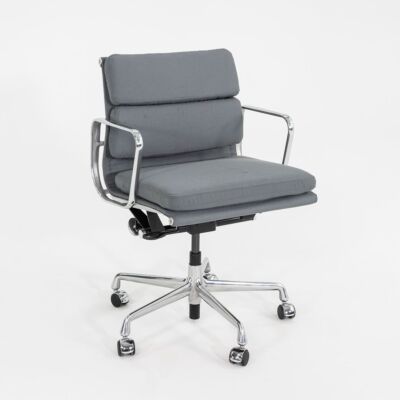 2010s Herman Miller Eames Soft Pad Management Desk Chair Grey Fabric w Pneumatic