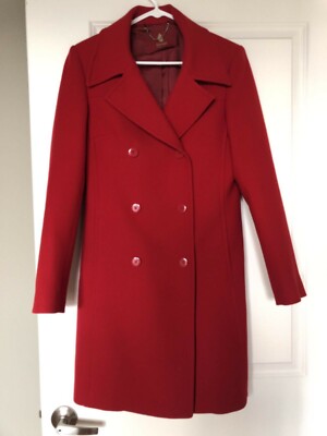 Dondup Red Wool Coat, Size US 6