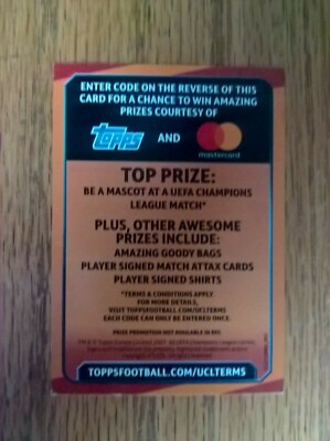 Topps Football Trade Trading Card: Match Attax 2007 Prize Card Sime Vrsaljko