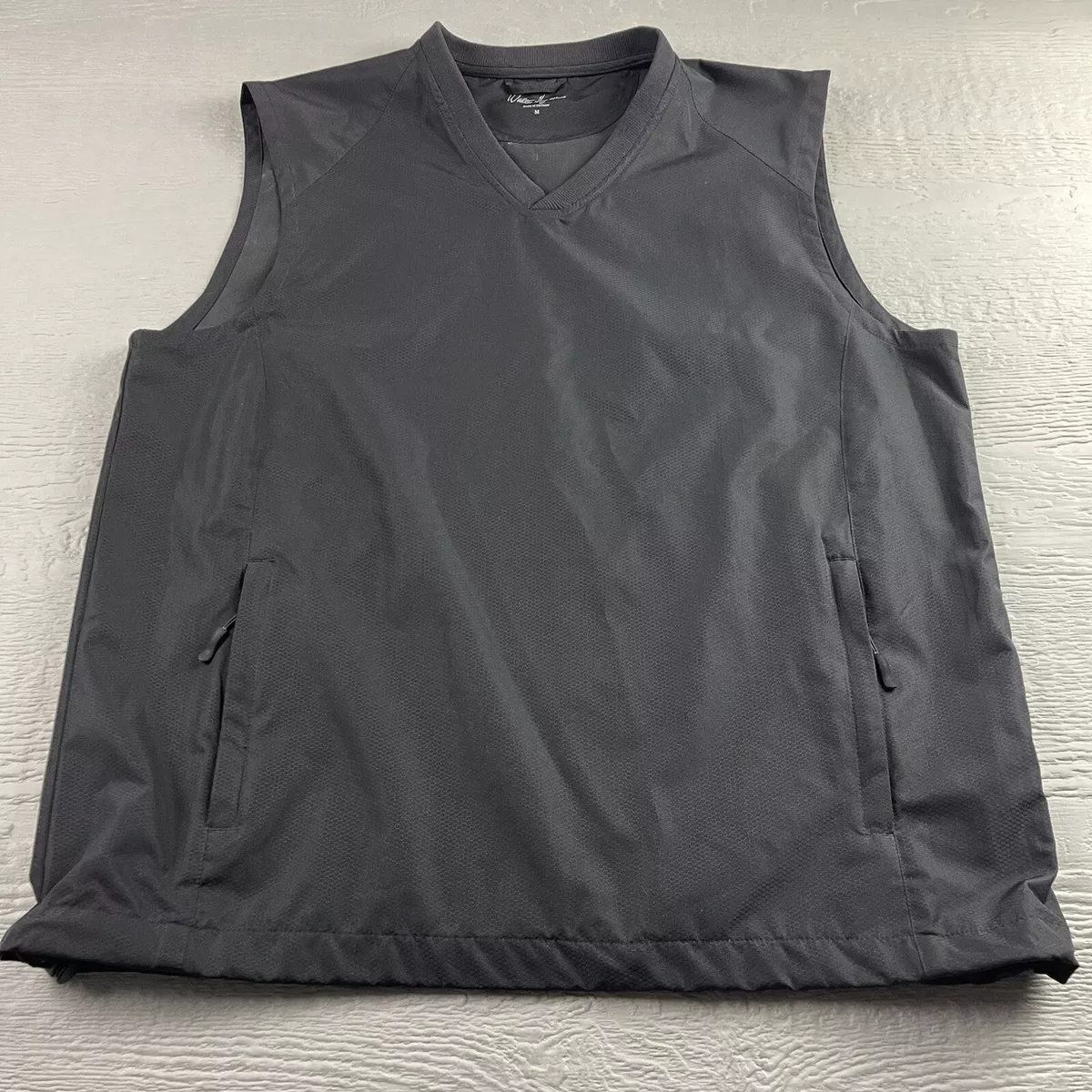 Walter Hagen Vest Mens M Pullover Black Golf V Neck
