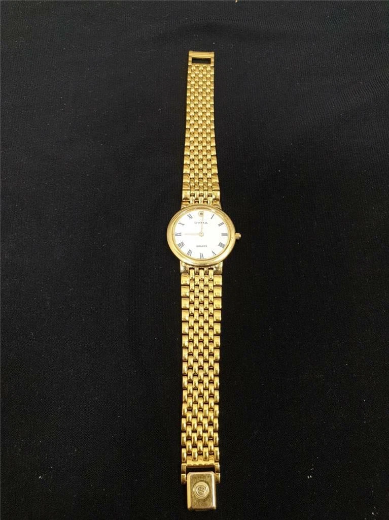 CYMA 18K GOLD PLATED VINTAGE LADIES GOLD TONE QUARTZ SWISS MADE