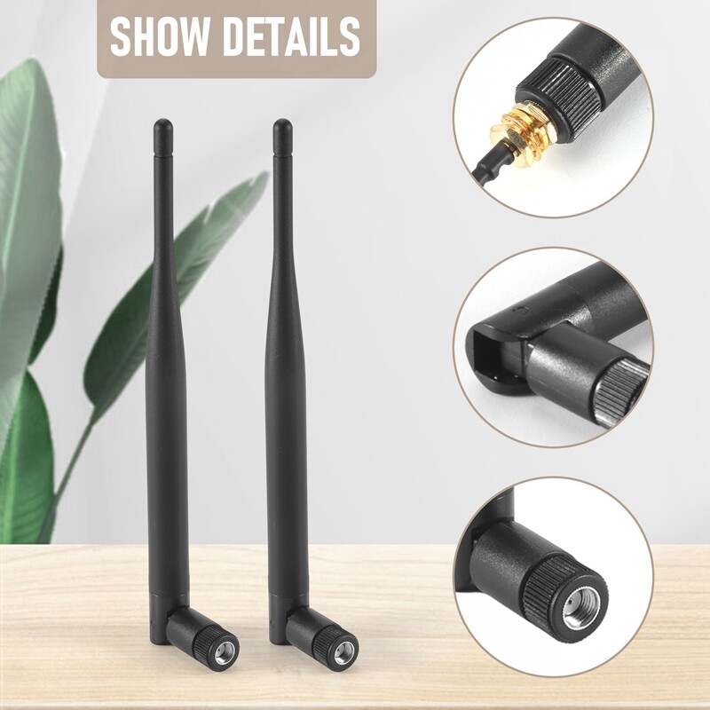 Antenne WiFi Bingfu 8dBi Dual Band 2.4/5.8GHz + Cavi IPEX Per Schede M.2 Intel AX200/AX210 - Kit Upgrade WiFi PC