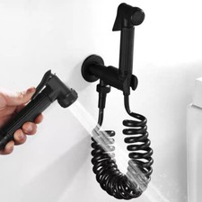 Black Zinc Alloy Bidet Sprayer Toilet Douche Kit W/Hose SUS Angle Valve Holder