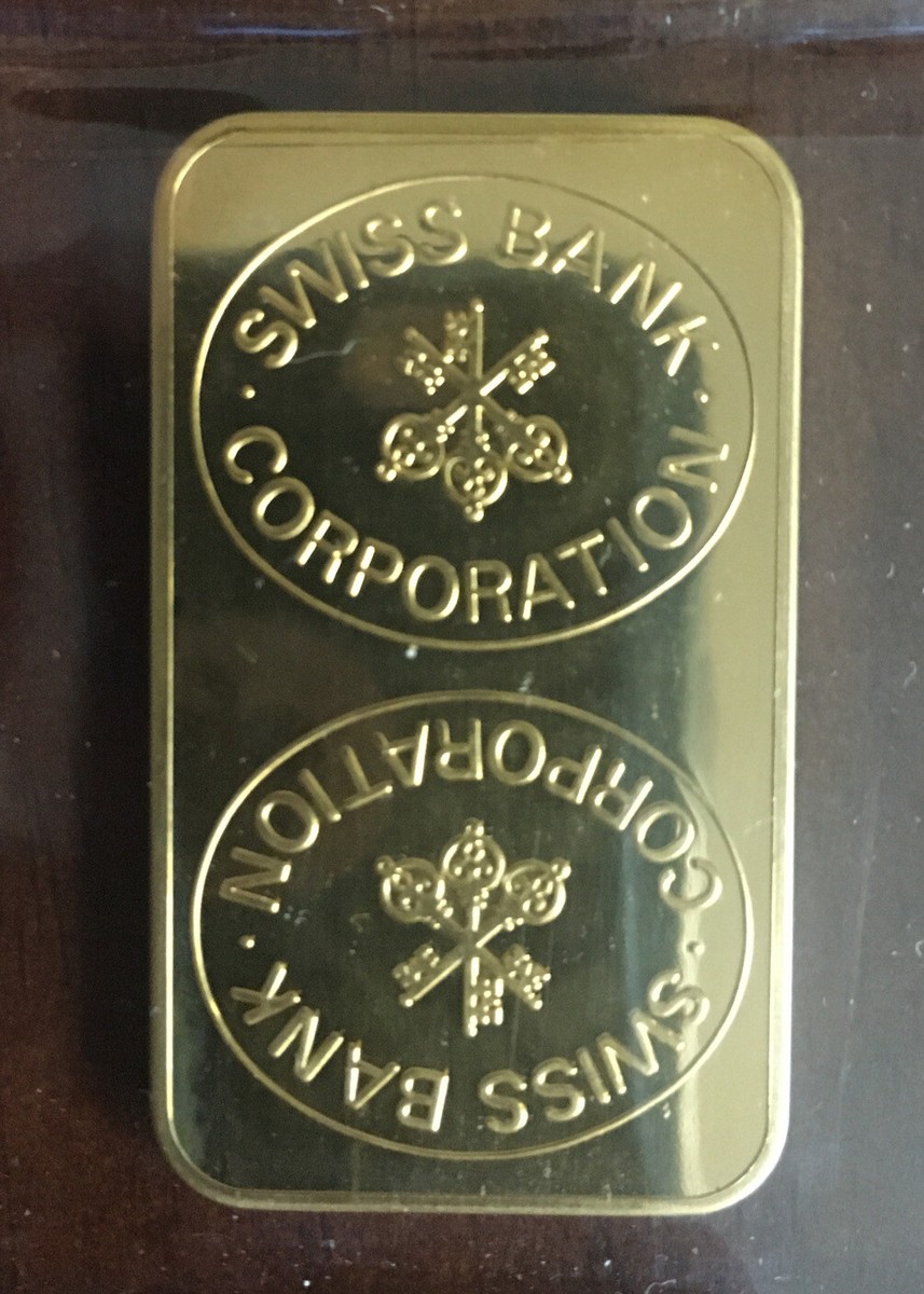 Vintage Swiss Bank Corporation 1 oz. .999 Gold Bar Nice Rare