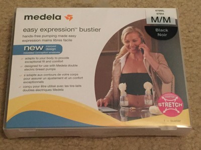 New Medela Easy Expression Bustier Bra Top Pumping Breastfeeding Nursing Black M