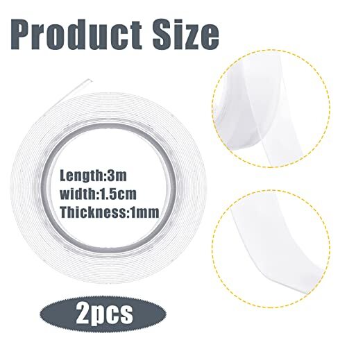 Curtain Glide Tape Curtain Slide Tape Drapery Ring Glide Tape 0.59 Inch x 9.84 f - Picture 2 of 7