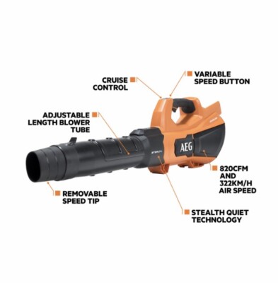 NEW AEG 18V 8Ah Fusion Stealth Jet Blower Kit A18FBLW28 UK