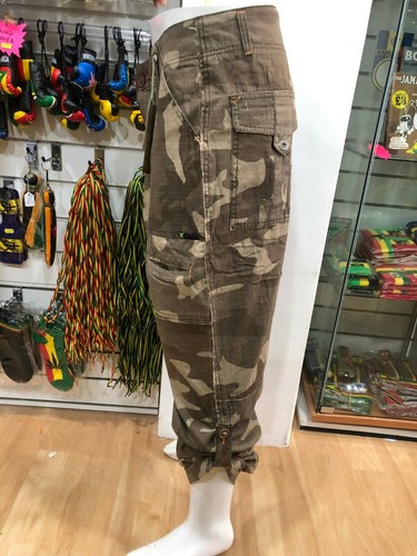 ARMY STYLE CAMOUFLAGE CARGO TROUSERS RASTA ROOTS CULTURE V.G QUALITY - Picture 4 of 9