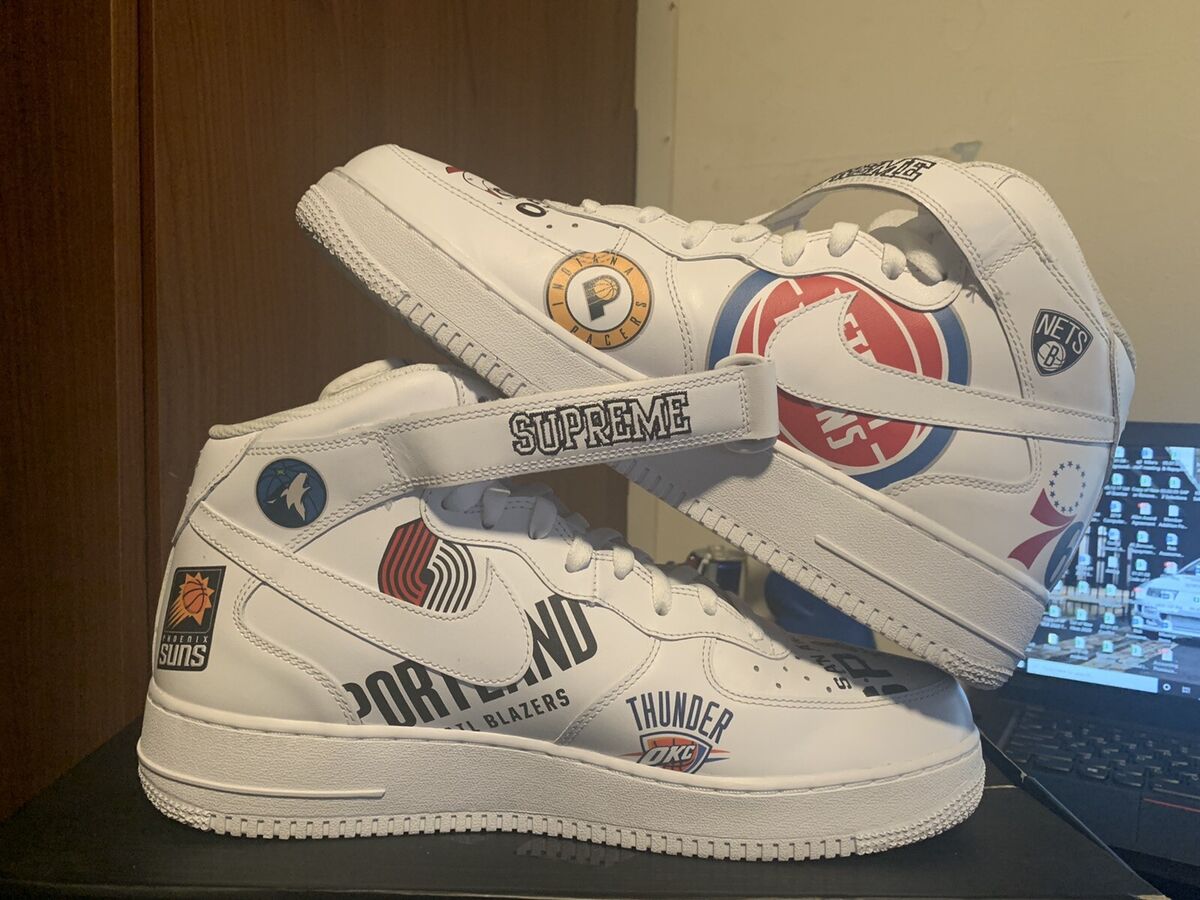 Supreme x NBA x Nike Air Force 1 Mid White