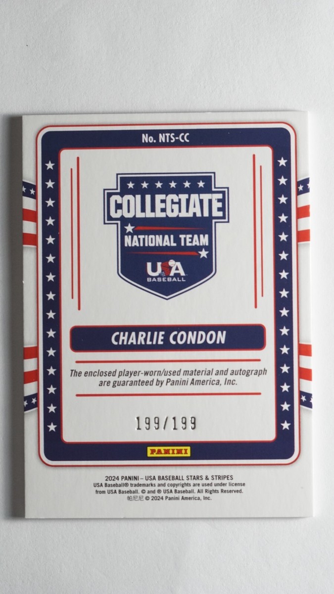 Charlie Condon - Jersey Auto 199/199 | 2024 Panini Stars