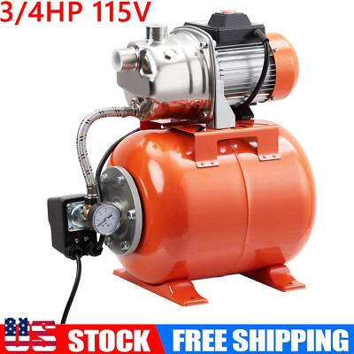 #ad #ad 3 4HP 115V Shallow Jet Well Pump with Pressure Tank Garden Booster Jet Pump US $121.99