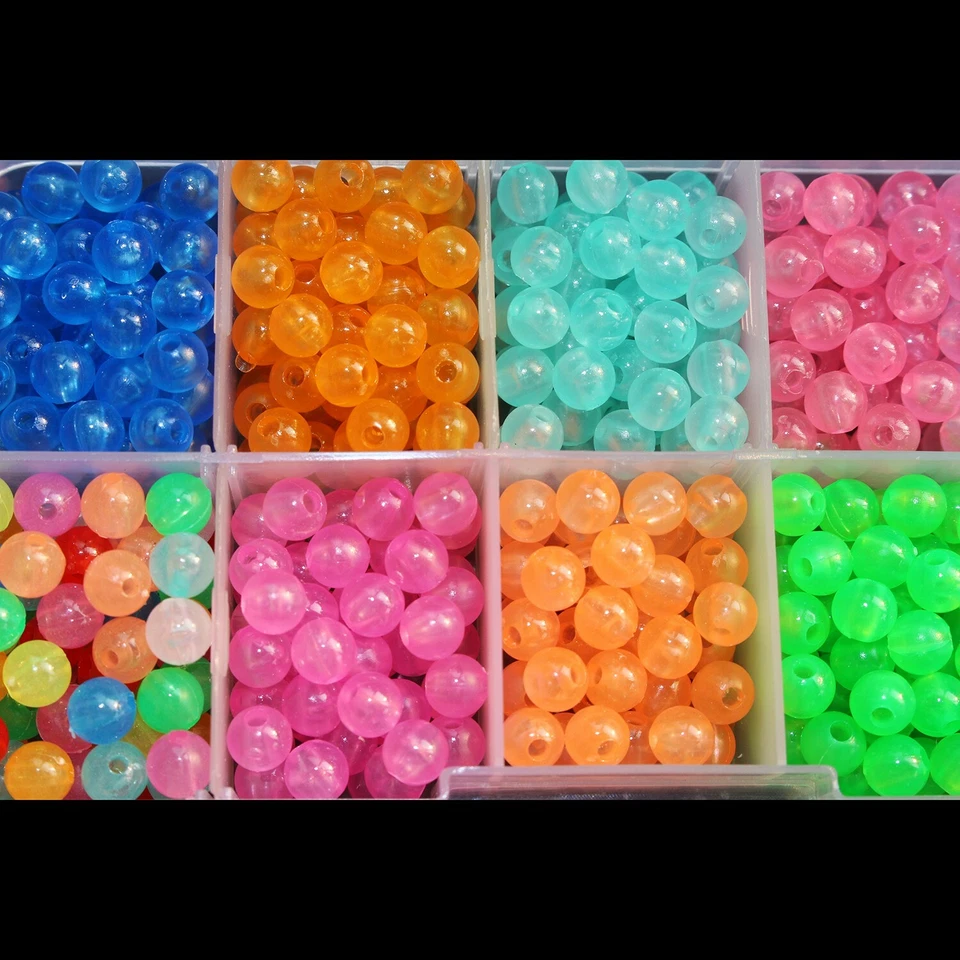 550 piezas 6 mm Cuentas de pesca de plástico luminoso ojos de pez redondos señuelo flotante cebo Foto 4 de 4