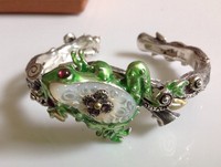 Barbara Bixby Sterling / 18k Multi Gemstone Frog Hinged Cuff In Small (6-3/4) Barbara Bixby Sterling / 18k Multi Gemstone Frog Hinged Cuff In Small (6-3/4)