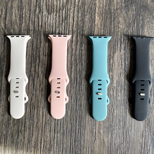 4 Colors iWatch SE 38/40/42/44/49mm Silicone Sport Band Strap Brand New 