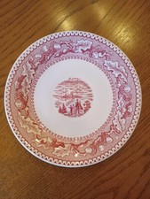 Vintage Royal China Red/White Memory Lane Ironstone Saucers