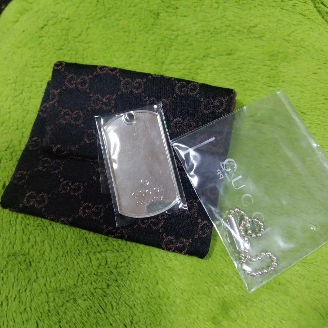 Pendentif plaque étiquette chien GUCCI argent SV925 accessoires unisexes bijoux authentique JP