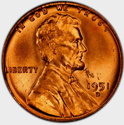 1951 D Wheat Cent BU Brilliant Uncirculated 1C Denver Fed🔥From OBW Bank Roll🔥
