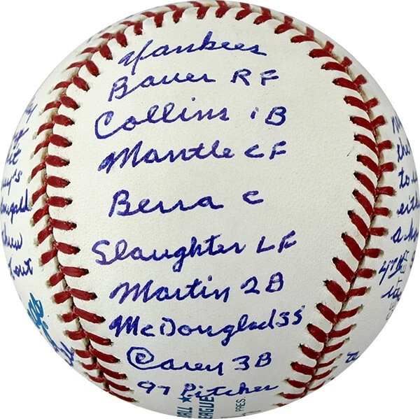 Don Larsen Autographed AL Baseball World Series PG Stats Story Inscriptions PSA - Image 2 of 4