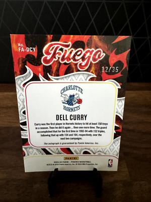 Dell Curry 2023-24 Panini Phoenix Fuego YELLOW Prizm Auto