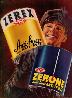 Dupont Zerox Zerone Anti-Rust Anti-Freeze Ad Metal Sign 3 Sizes to Choose From