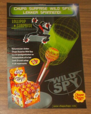 Seltene Werbung Chupa Chups CHUPA SURPRISE WILD SPY Lutscher 2001