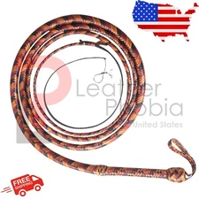 Kangaroo Hide Leather Bullwhip 08 Feet Long 16 plaits Indiana Jones Bull Whip