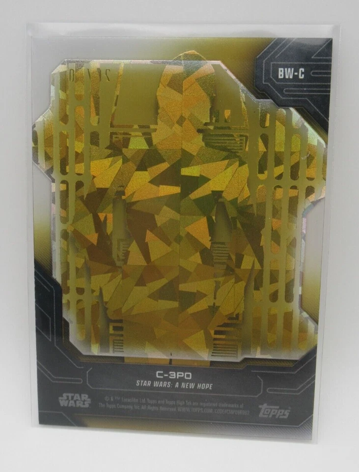 Topps Star Wars High Tek 2024 C-3PO Black & White Diffractor Gold 20/50 SP - Image 2 of 2