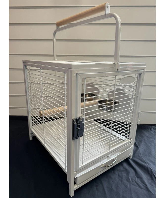 Parrot-Supplies Parrot Travel Cage, African Grey, Amazon, Cockatoo - White,
Opens in a new window or