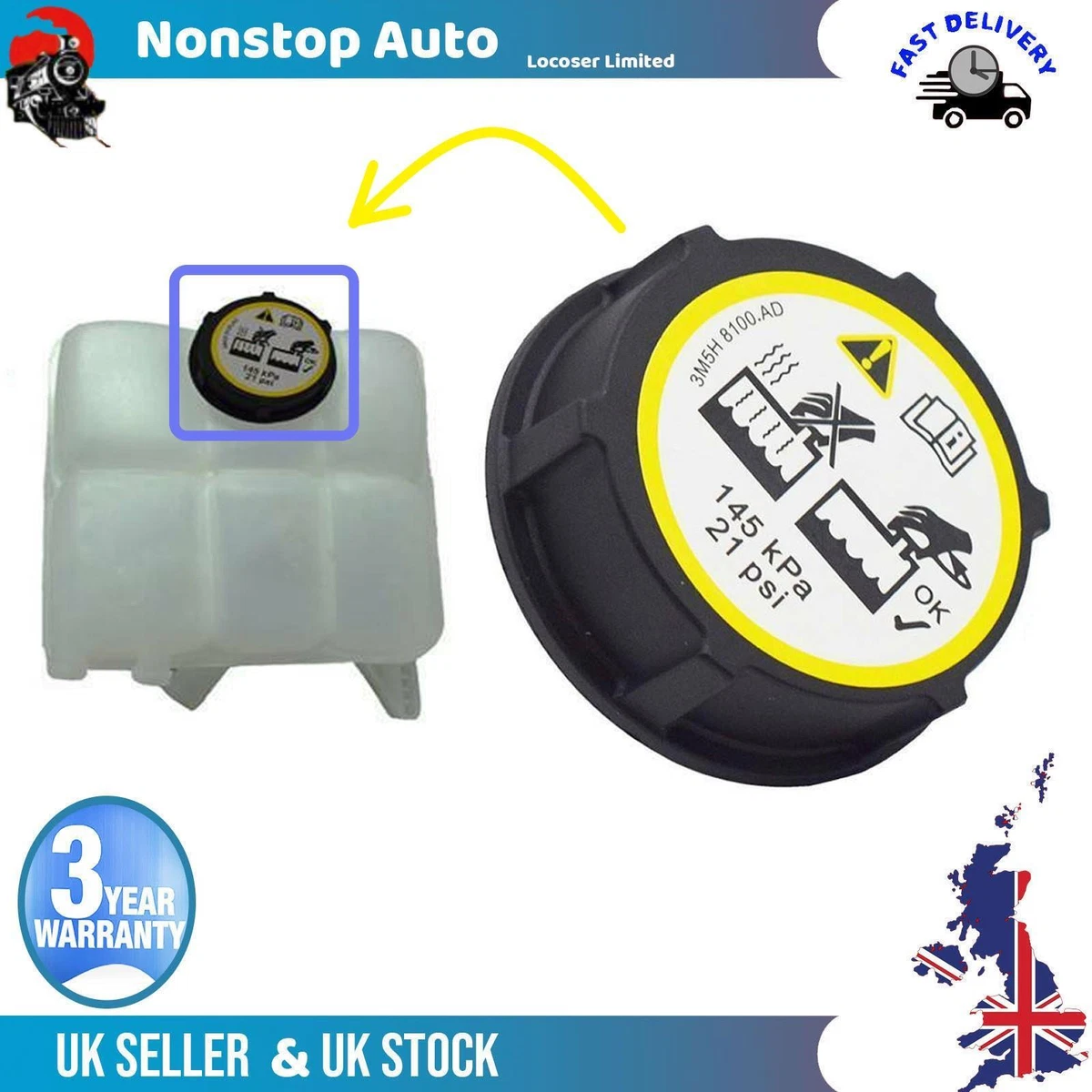 Radiator Coolant Expansion Tank Cap For FORD Fiesta VI VII Mondeo IV V
