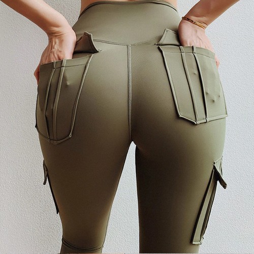 Sexy Push Up Gothic Leggings Women High Waist Pockets Fitness Breathable Pants - Picture 10 of 14