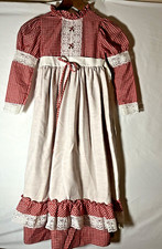 VTG Peaches N Cream Long Gingham Prairie Dress Size 6