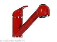 Einhebel KüChenarmatur, SpüLtisch, Wasserhahn, Armatur, Rot, Niederdruck