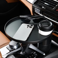 Car Tray and Cup Holders, 360  Rotating Car Desk for Laptop, Upgraded Steerin...