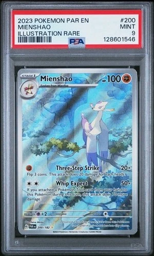 Pokémon TCG Mienshao SV04 Paradox Rift Holo Card 200/182 Illustration Rare PSA 9